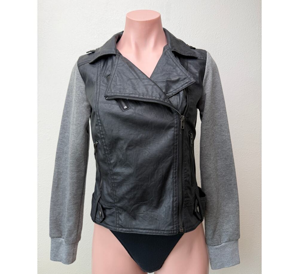 Foreign Exchange Black Gray Womens S Moto Jacket